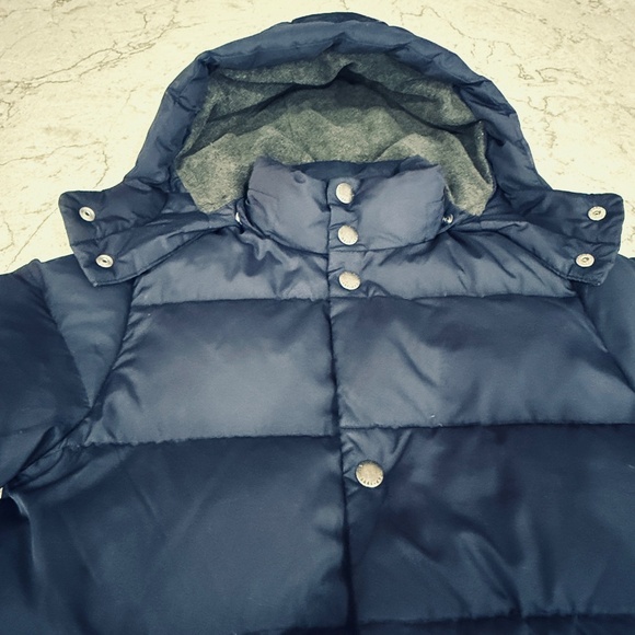 Gap Kids Down Puffer Cold Weather Navy Coat Insulated Fleece Hood Warm Kid S 6-7 - Picture 10 of 15